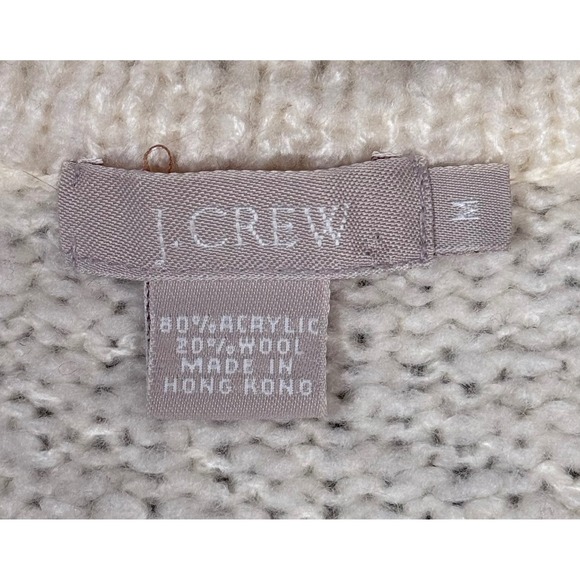J Crew Cream Knit Button Front Cardigan Sweater 80 Acrylic 20 Wool - Picture 2 of 7